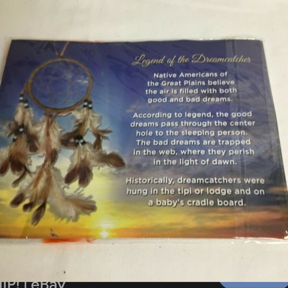 New Dreamcatcher W/Feathers & Beads Brown